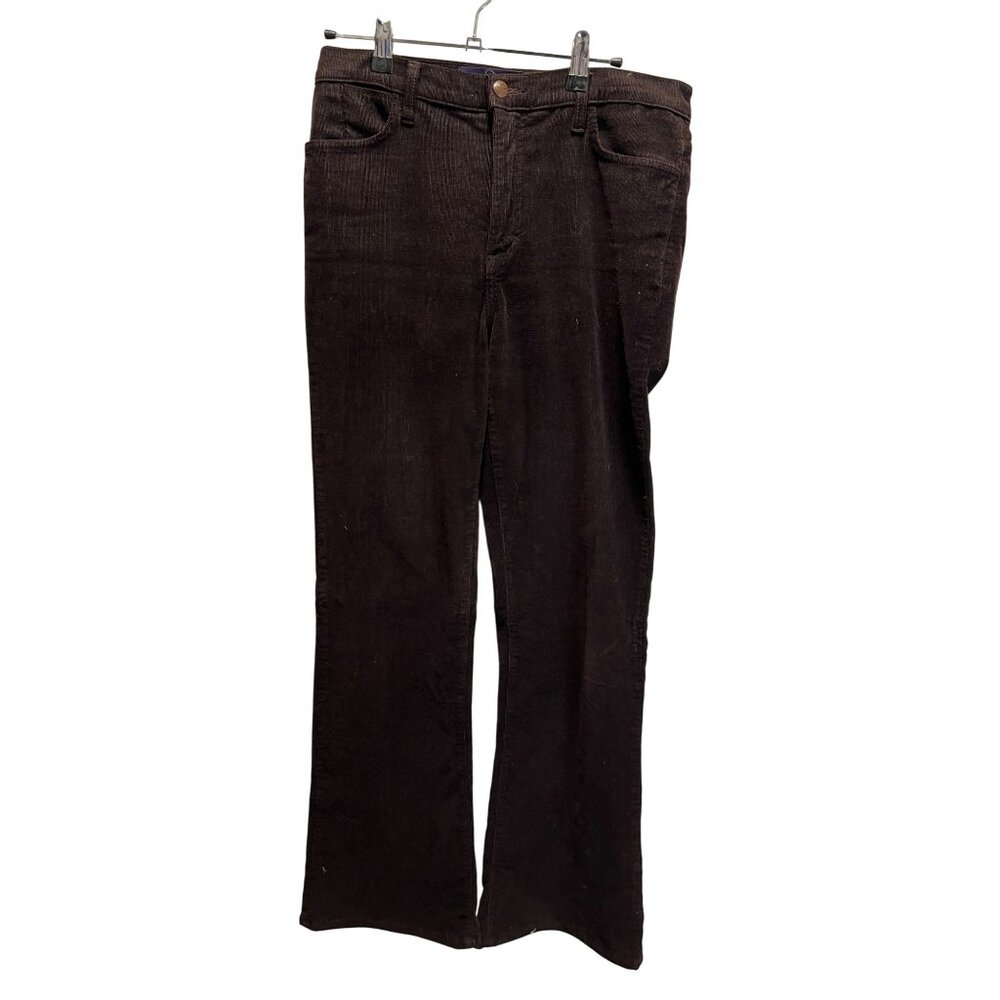 Not Your Daughters Jeans Brown Corduroy Pants Size 14 Mid-Rise Bootcut Stretch W